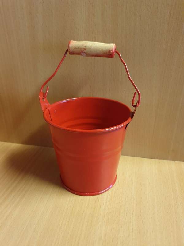 Set of 2 Small Metal Buckets - height 9cm width 10cm