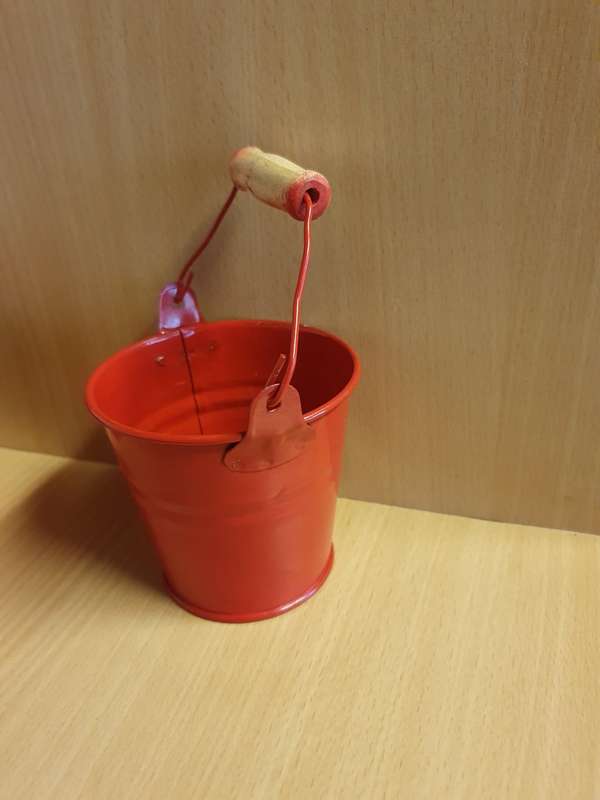 Set of 2 Small Metal Buckets - height 9cm width 10cm