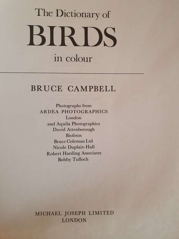 The Dictionary of Birds in Colour : Bruce Campbell (Hardcover)