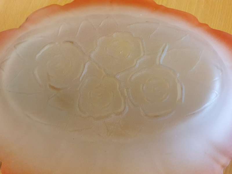 Vintage Frosted Glass Dish (35cm x 23cm height 5cm)