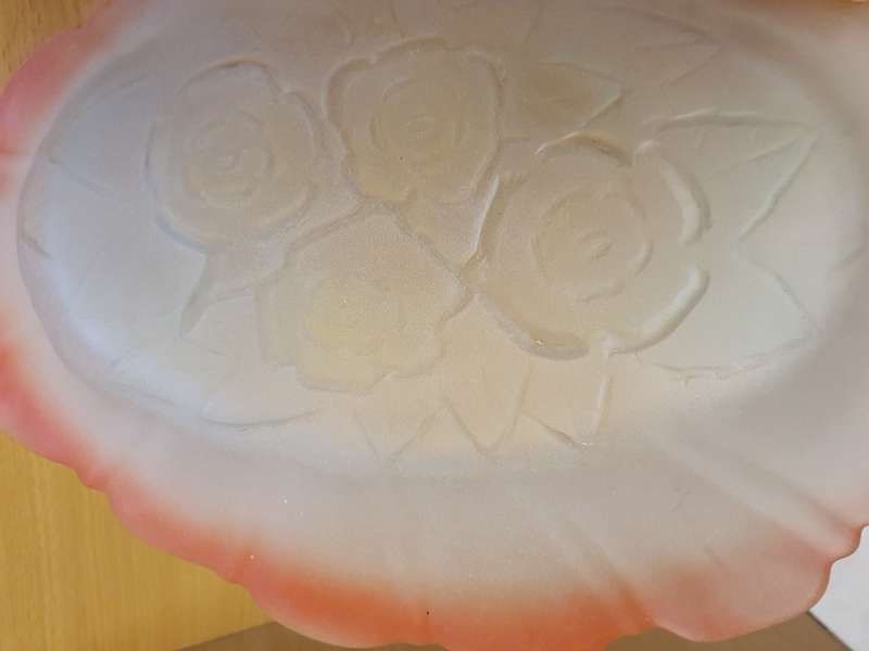 Vintage Frosted Glass Dish (35cm x 23cm height 5cm)