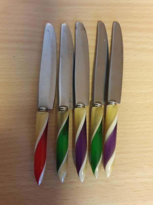 Set of 5 Vintage Stainless Steel Small Butter Knives (11cm)