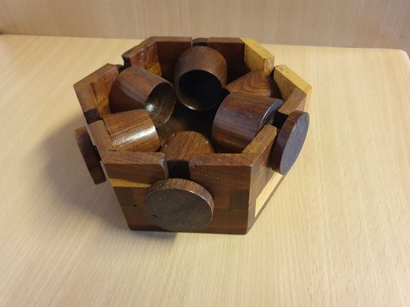 Set of 6 Wooden Mid Century Egg Cups