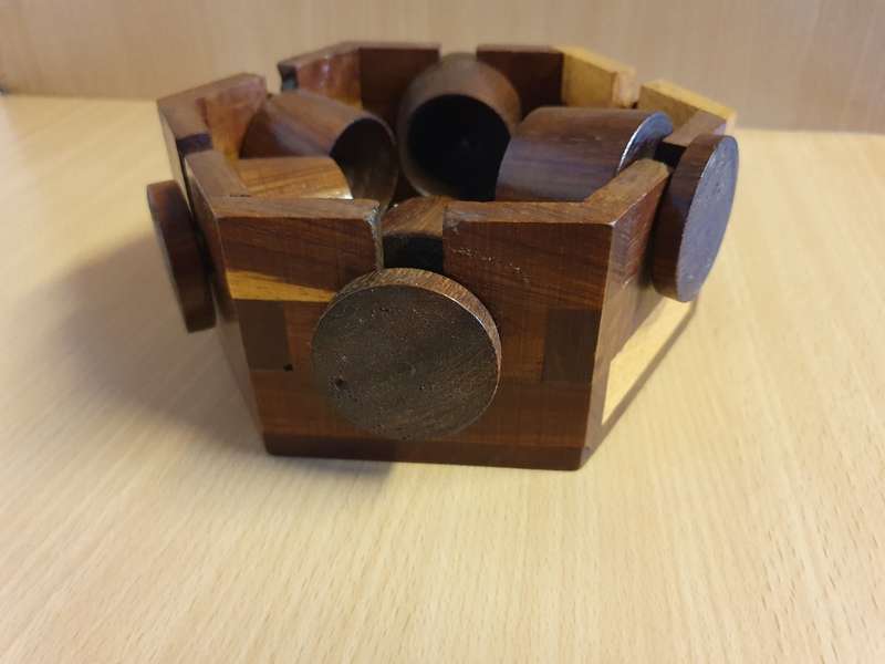 Set of 6 Wooden Mid Century Egg Cups
