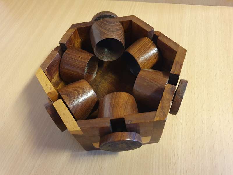Set of 6 Wooden Mid Century Egg Cups