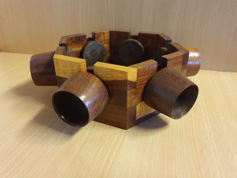 Set of 6 Wooden Mid Century Egg Cups