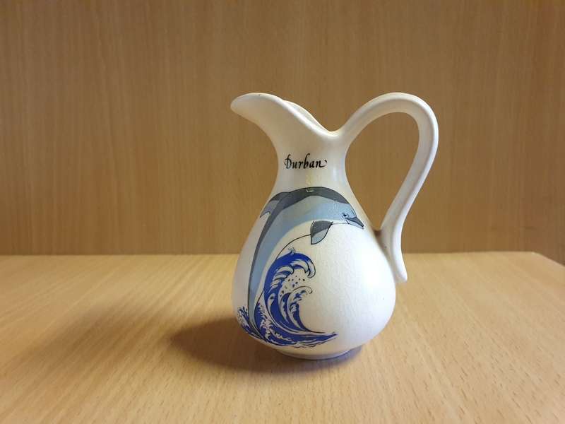 Small Vintage Ceramic Souvenir Jug - Durban (height 9cm width 9cm)
