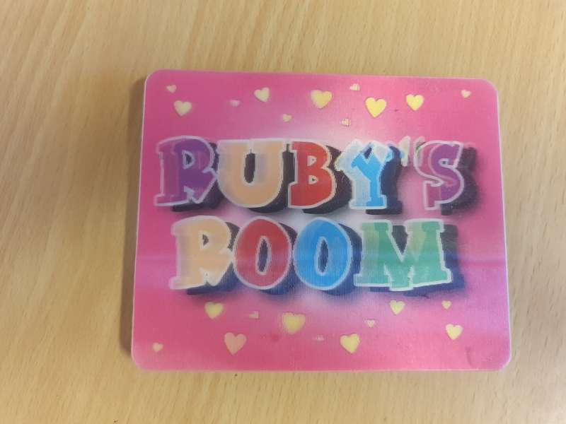 `Ruby`s Room` Sign - 12cm x 10cm