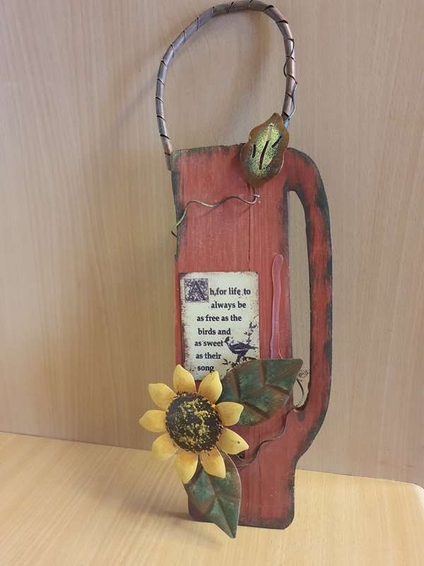 Sunflower Wall Sign - Ah, for life to always be as free as the birds....30cm x 12cm