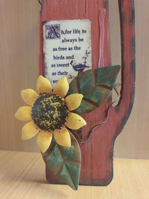 Sunflower Wall Sign - Ah, for life to always be as free as the birds....30cm x 12cm
