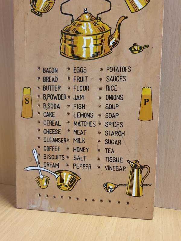 Vintage Wooden Wall Sign - Shopping Reminder - 30cm x 15cm