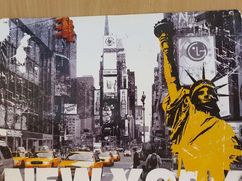 Metal Wall Sign - New York (25cm x 20cm)