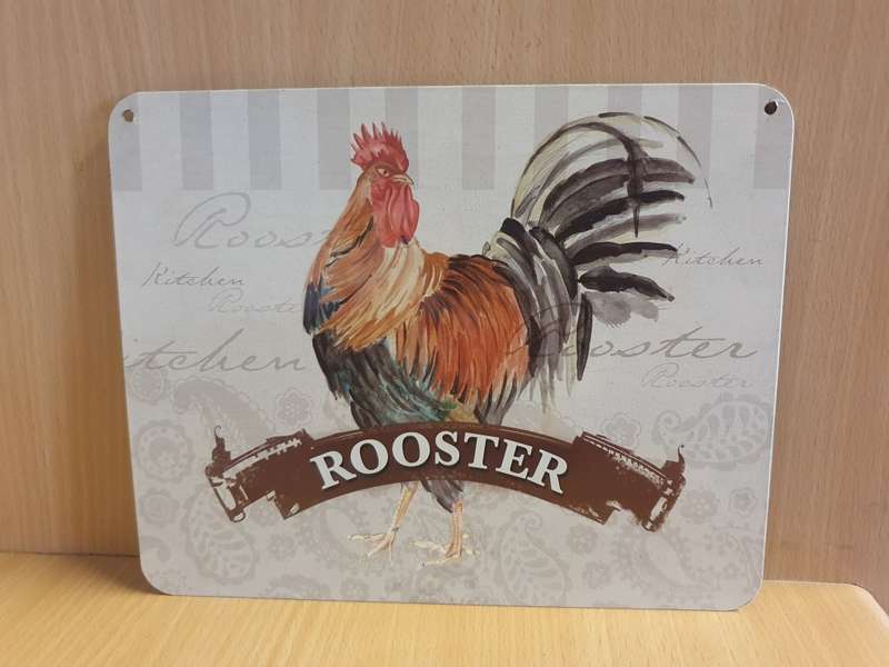 Metal Wall Sign - Rooster (25cm x 20cm)