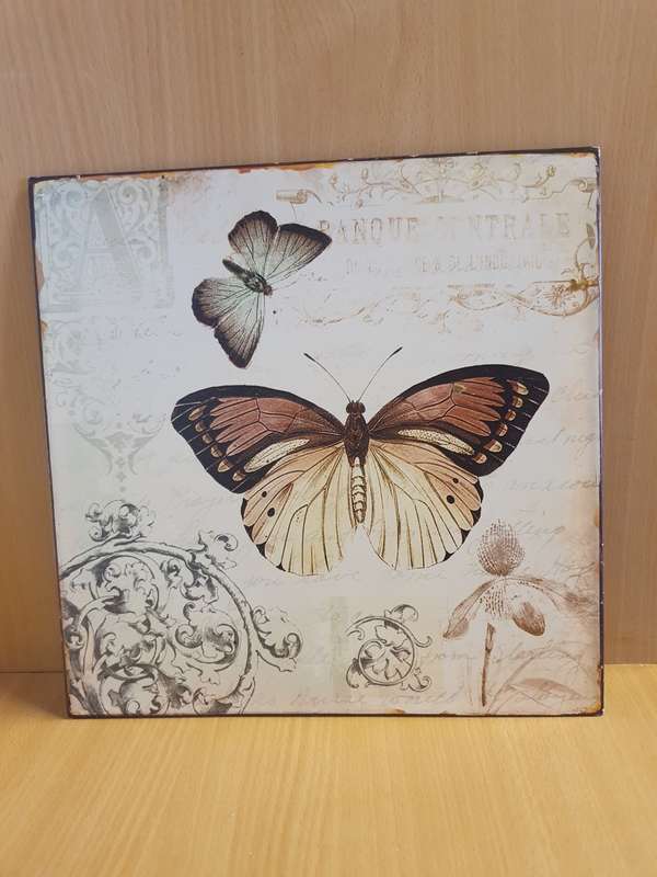 Metal Wall Plaque - Butterflies  (30cm x 30cm)