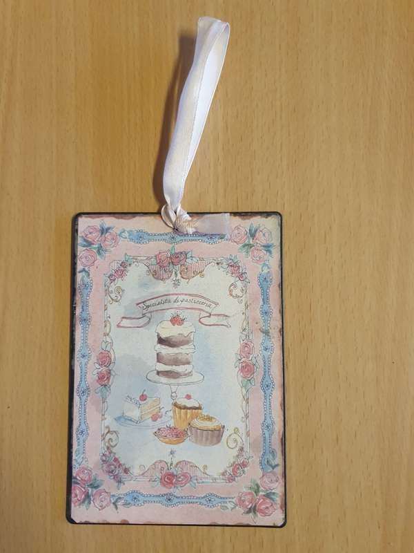 Small Metal Cakes Plaque - 13cm x 9cm