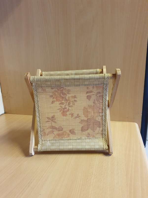 Vintage Folding Knitting Basket - 20cm x 15cm height 20cm