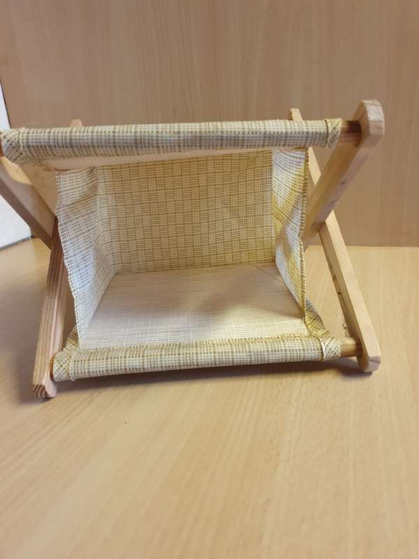 Vintage Folding Knitting Basket - 20cm x 15cm height 20cm