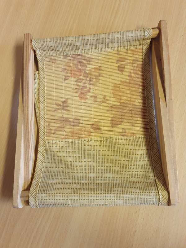 Vintage Folding Knitting Basket - 20cm x 15cm height 20cm
