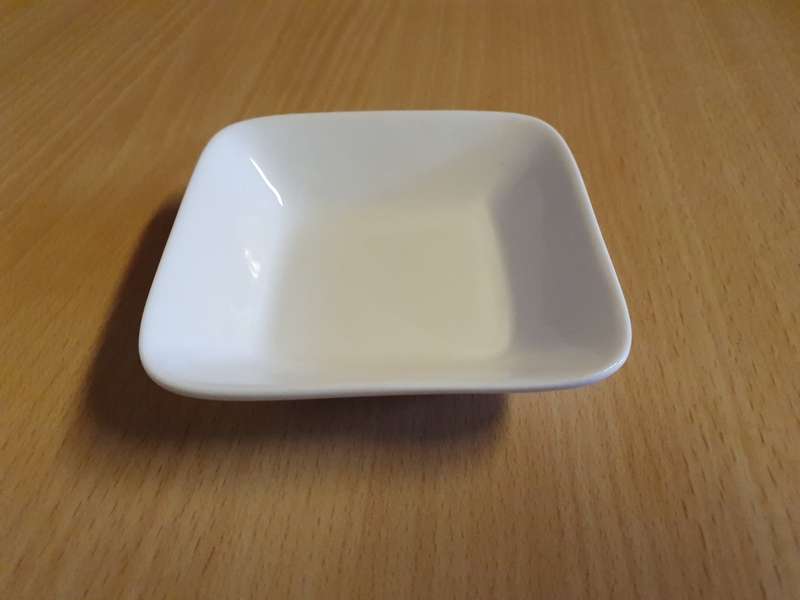 Set of 2 Small White Ceramic Sauce Bowls - 9cm x 9xm height 2cm