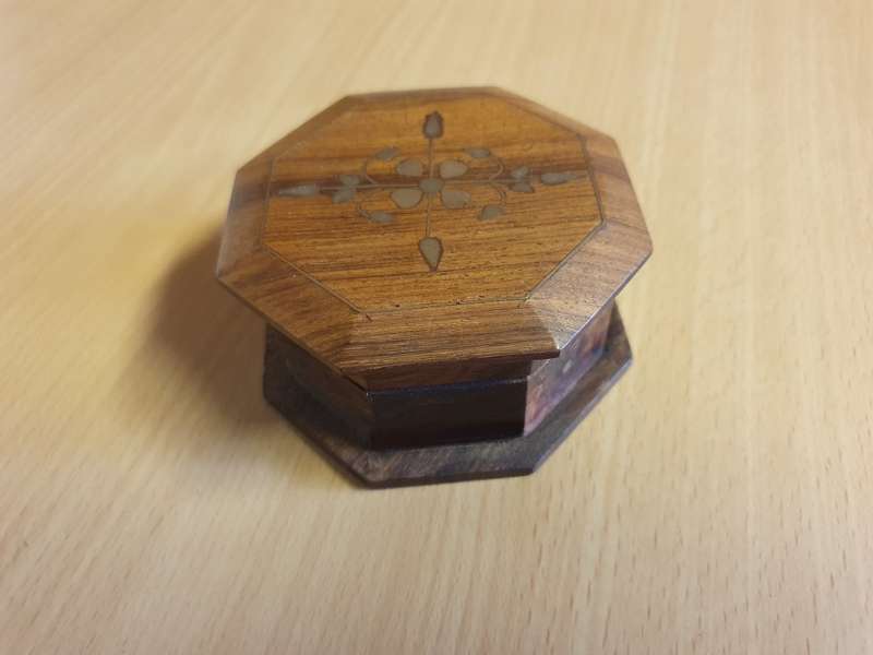 Wooden Trinket Box - width 10cm height 4cm