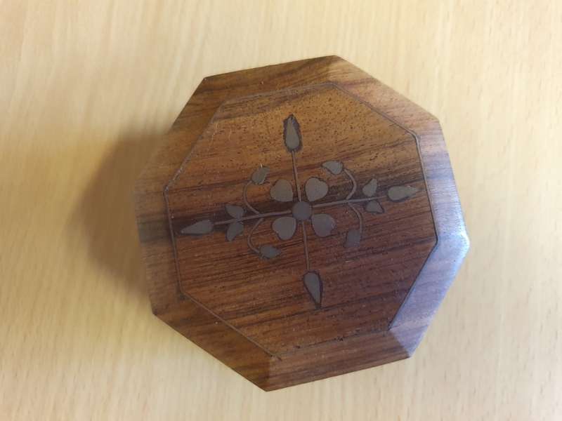 Wooden Trinket Box - width 10cm height 4cm
