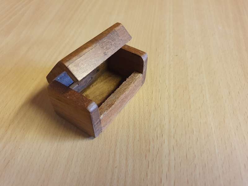 Small Wooden Trinket Box - 6cm x 4cm height 3cm