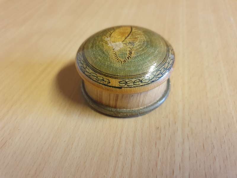 Small Round Wooden Trinket Holder - width 6cm height 3cm