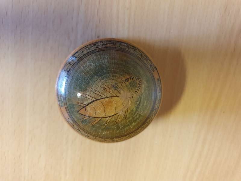 Small Round Wooden Trinket Holder - width 6cm height 3cm