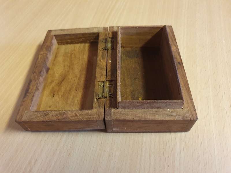 Carved Wooden Trinket Box - 13cm x 8cm height 4cm