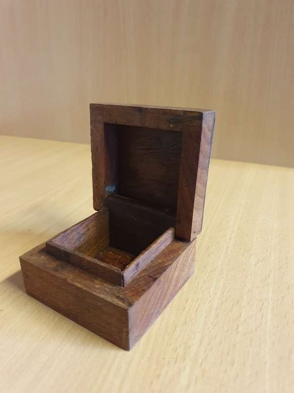 Wooden Trinket Box - 7cm x 7cm height 4cm