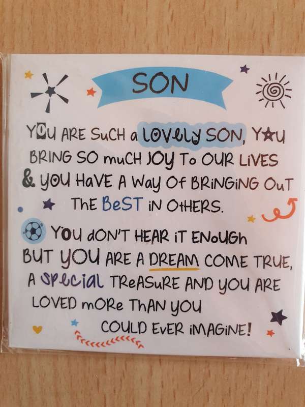 Son, You are such a Lovely Son, You bring so much joy to our lives - Fridge Magnet (New condition)