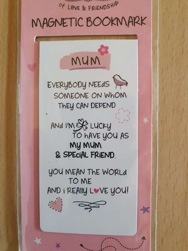 Magnetic Bookmark - Mum - Everybody needs someone on whom they can depend (New condition)