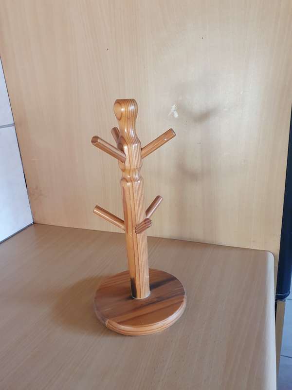 Wooden Mug Tree Stand - height 30cm