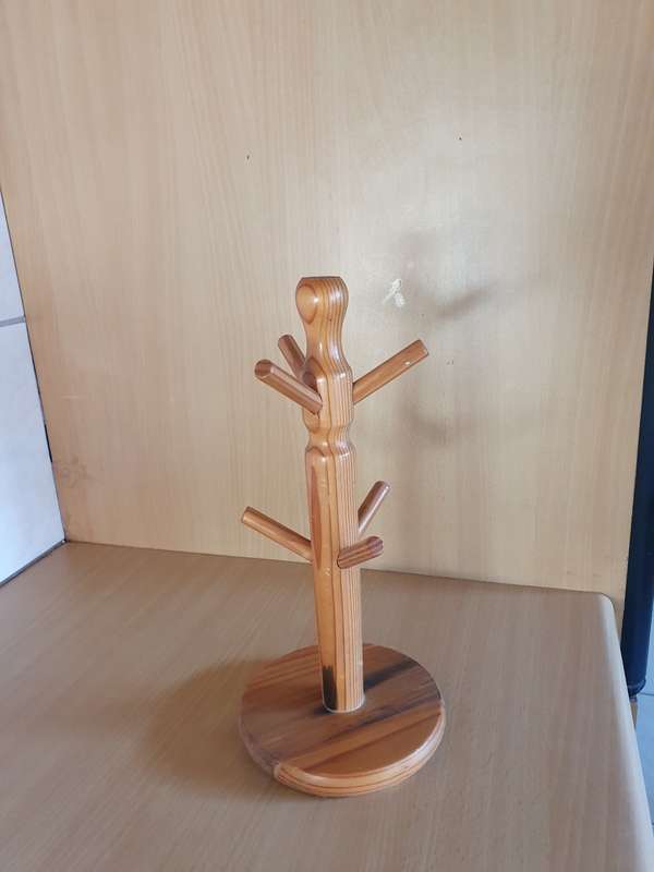 Wooden Mug Tree Stand - height 30cm