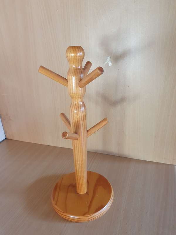 Wooden Mug Tree Stand - height 30cm