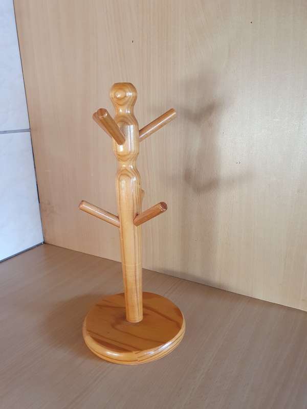 Wooden Mug Tree Stand - height 30cm