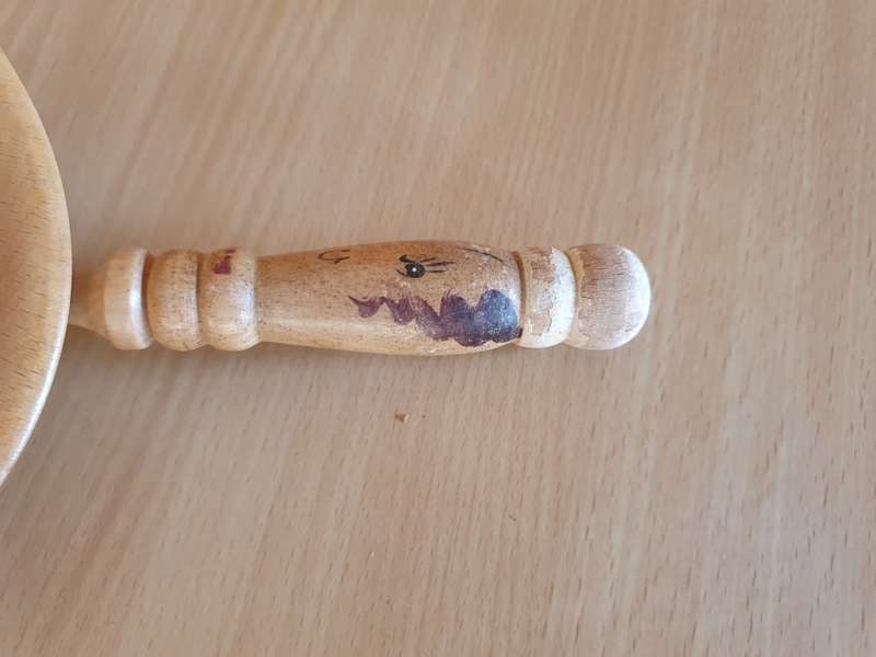 Vintage Wooden Pan Shape Nut Dish