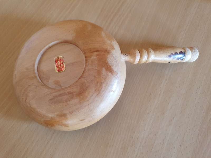 Vintage Wooden Pan Shape Nut Dish