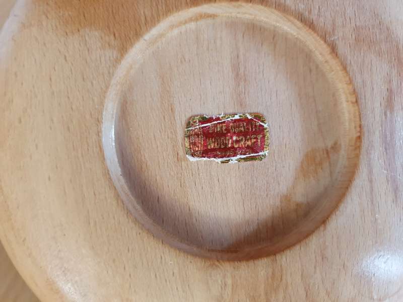 Vintage Wooden Pan Shape Nut Dish