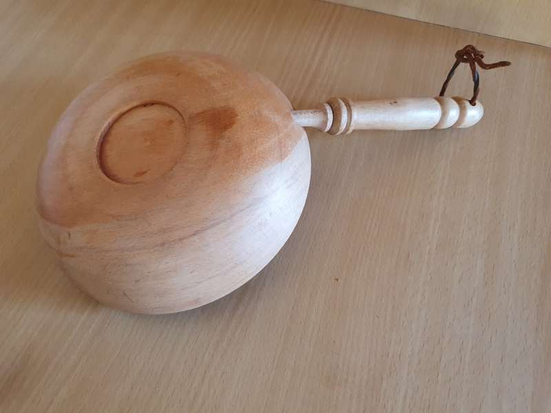 Vintage Wooden Pan Shape Nut Dish