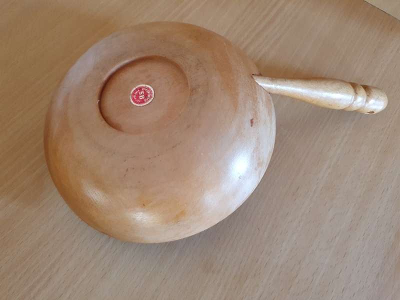 Vintage Wooden Pan Shape Peanut Dish