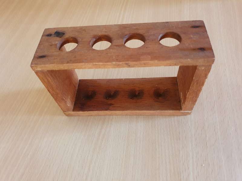 Small Wooden Test Tube Stand - 15cm x 10cm