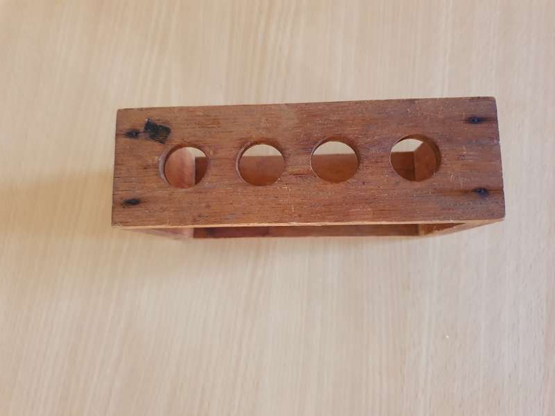 Small Wooden Test Tube Stand - 15cm x 10cm
