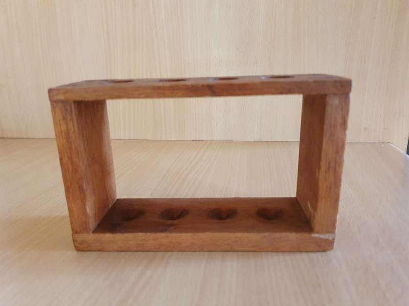 Small Wooden Test Tube Stand - 15cm x 10cm