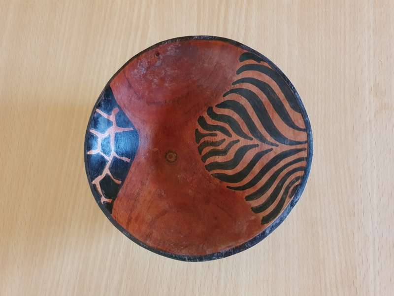 Small Round Wooden Bowl - width 14cm height 5cm