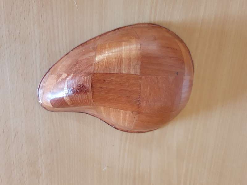 Set of 2 Vintage Wooden Salad Bowls - 17cm x 12cm height 5cm
