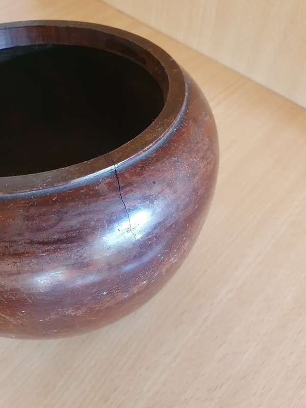 Wooden Ginger Jar - width 20cm height 13cm
