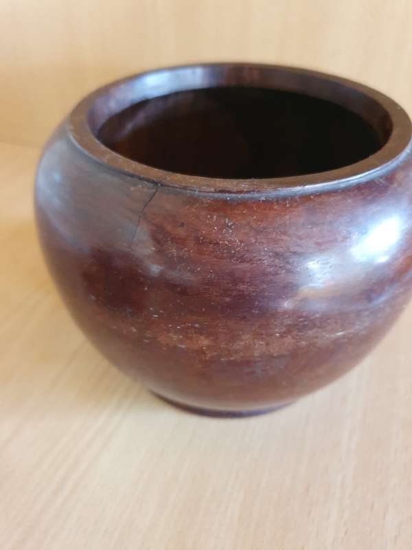 Wooden Ginger Jar - width 20cm height 13cm