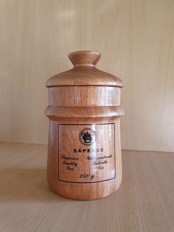 Wooden Storage Jar - height 17cm width 11cm