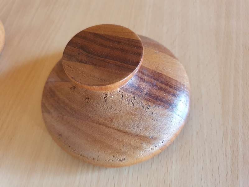 Wooden Storage Jar - height 17cm width 11cm